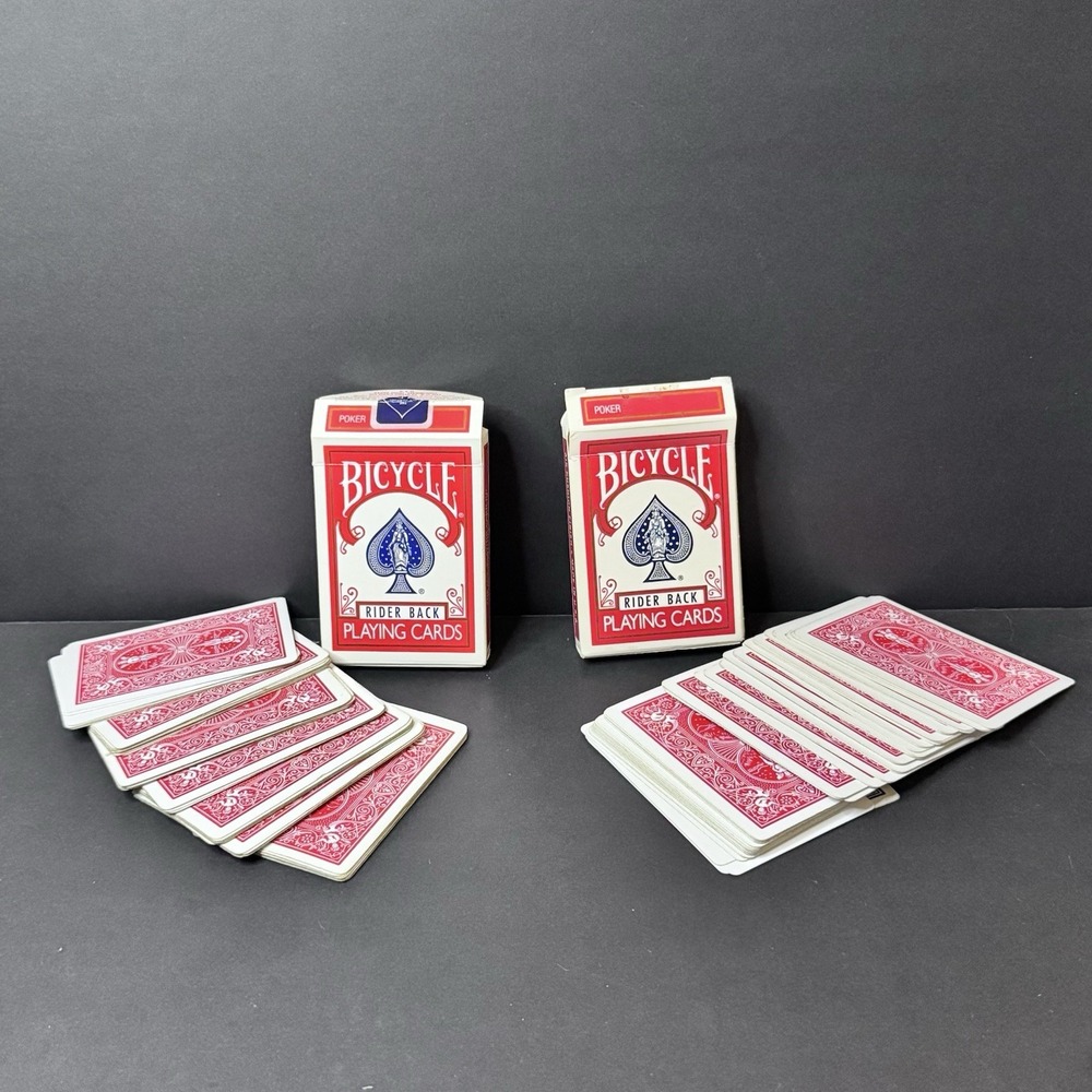 Bicycle Playing Cards Rider‎ Back Red Set Of 2  GUC